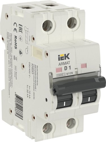 Выключатель автоматический IEK ARMAT M10N 2п 1А D 10кА картинка